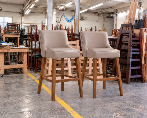 Pair upholstered bar stools - of,