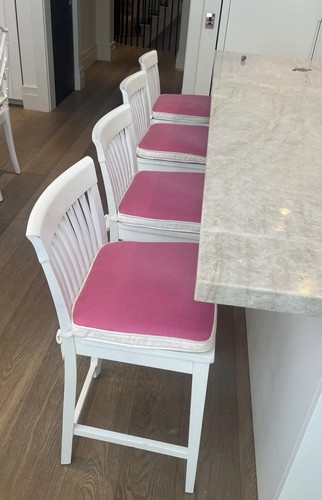 White wooden bar stools - wooden,